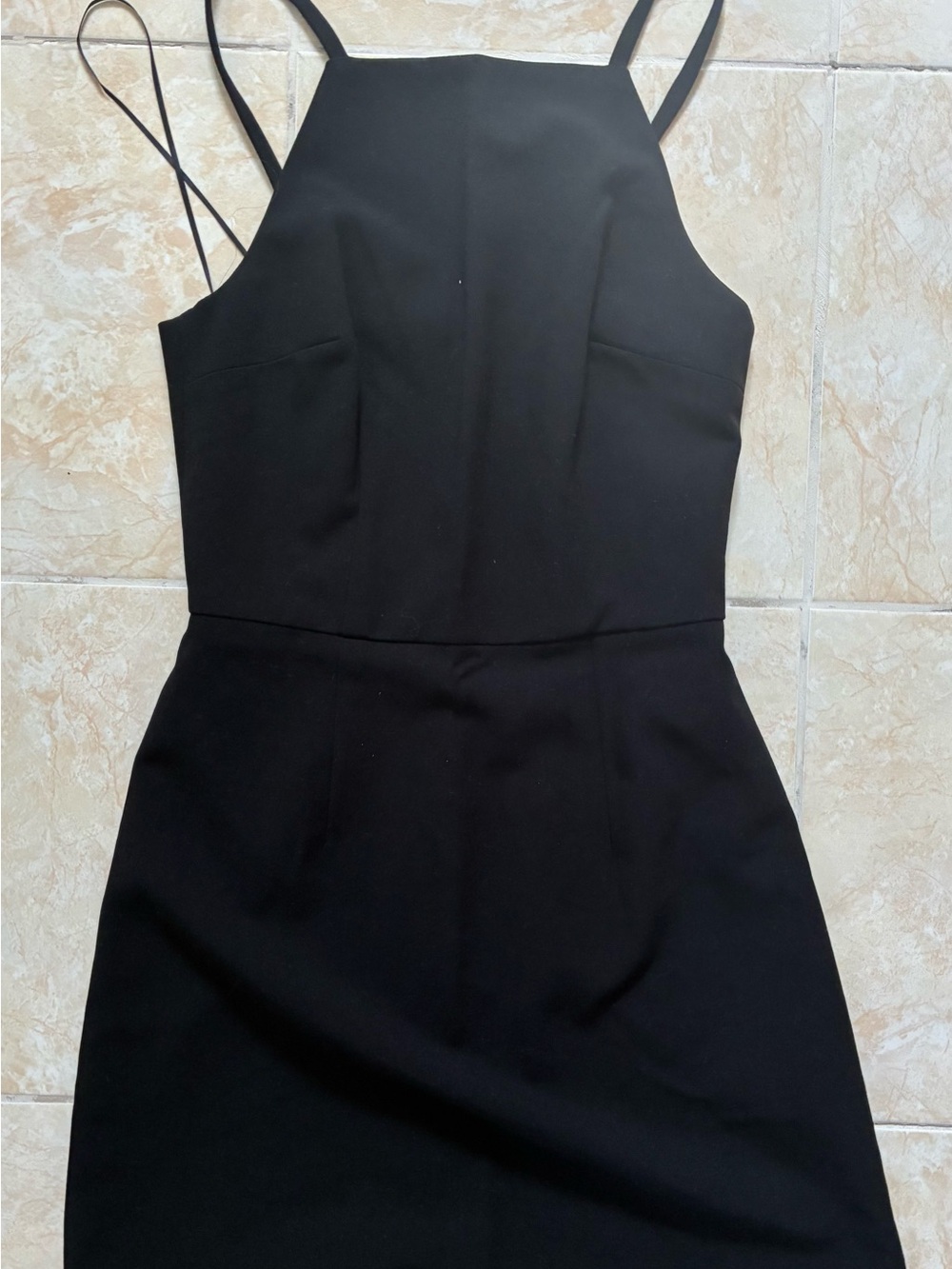 French Connection Black Mini Dress with Thin Straps